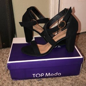 Top moda black heels size 8